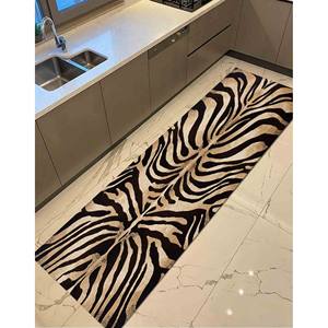 Zebra Pattern Printed <b>Rug</b> - Modern Black <b>Rugs</b> for Home Decor,<b>Chenille</b> <b>Rug</b> - Product Image 4