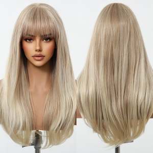 Jude-DWY MiraScalp Sliky Glueless Synthetic <b>Wig</b> Long Straight with Transparent Lace Color - Product Image 6