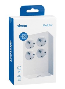 Regleta de Enchufes Cuadrada Multifix 3680W 16A 250V con 4 Tomas Inalámbricas (Simon BM140407) - Product Image 1