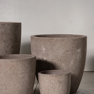 Macetas modernas de calidad, macetas creativas para el interior de la casa, macetas simples de fibra de vidrio, macetas para plantas de jardín, redondas grandes - Product Image 3