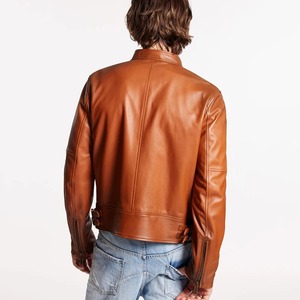 Chaqueta Corta de Cuero Genuino Marrón para Hombre - Nuevo Producto Otoño-Invierno 2025, Chaqueta de Piel de Oveja Elegante de Moda Británica para Hombre - Product Image 6