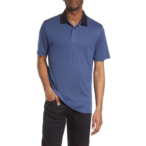 Chemises d'été pour hommes en tissu écologique Spandex/Coton, broderie personnalisée sur le devant, manches courtes, tenue de travail décontractée, vente en gros - Product Image 1