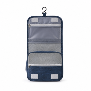 Bolsa de Aseo Colgante Azul Marino con Separación para Artículos Secos y Húmedos, Bolsa de Viaje con Gancho y Gran Capacidad - Product Image 1