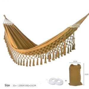 <span class=keywords><strong>Hamac</strong></span> <span class=keywords><strong>en</strong></span> <span class=keywords><strong>bois</strong></span> massif anti-renversement simple ou double <span class=keywords><strong>en</strong></span> toile verte épaissie avec pompon <span class=keywords><strong>en</strong></span> toile pour le camping - Product Image 4