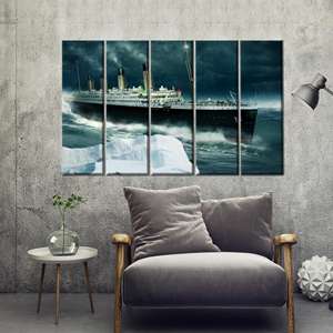 Sofisticada impresión en lienzo del Titanic para decoración de hogares costeros, arte de pared elegante, 5P:Gallery Wrapped - Product Image 1