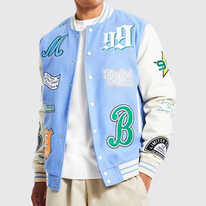 OEM personalizado Vintage Varsity chaqueta de invierno de cuero mangas Escuela universidad béisbol Letterman Varsity chaqueta para los hombres - Product Image 5