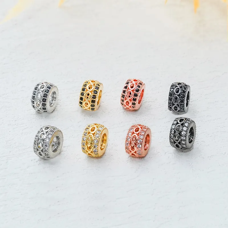 Vintage Bling Gold Filled Findings Zircon Spacers Diy Jewelry Making Loose Beads Kit For Jewelry Making Bracelets Chain