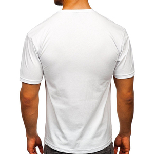 เสื้อยืดฟิตเนสผู้ชาย ผ้าฝ้าย 100% สีขาว พิมพ์ลายเรียบ ทรงหลวม แขนสั้น สไตล์สตรีท รุ่น NEW JOURNEY ราคาถูก - Product Image 2