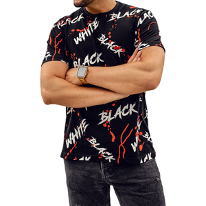 Logo personnalisé impression par sublimation formelle tricoté col rond hommes T-shirts séchage rapide respirant - Product Image 3