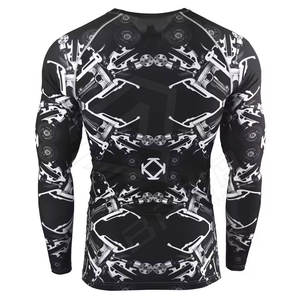 Alta calidad impreso colorido manga larga hombres MMA Rush Guard calidad superior MMA Fitness hombres Rush Guards - Product Image 6