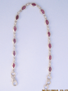 Pulsera de Perlas de Rubí Natural para Mujer Shah Gems, Plata de Ley 925, Accesorio de Moda - Product Image 1