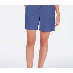 Pantaloncini da donna Karen Scott blu con coulisse, taglia XS, in cotone traspirante con decorazioni di paillettes - Product Image 3