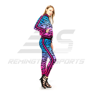Vêtements de rue personnalisé sublimé meilleure qualité vêtements de sport couleur plein col rond manches longues survêtement pour les femmes - Product Image 1