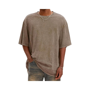 Algodón de rizo francés Diseña tu propio logotipo, el mejor proveedor, camiseta de lavado ácido para hombres, última colección hecha en fábrica, camiseta de lavado ácido para hombres - Product Image 1