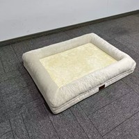 Lit orthopédique pour chien de luxe, en mousse écologique, grand, amovible, lavable, en peluche, livraison directe du fabricant