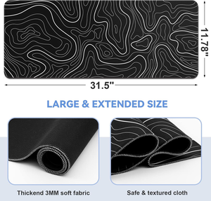 Tapis de bureau en néoprène étendu pour le gaming et le bureau, 43x60cm, antidérapant, imperméable, anti-rayures, avec bords lisses, logo personnalisé - Product Image 5