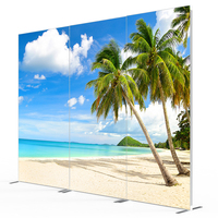 Support de bannière en tissu SEG portable D40F autoportant avec cadre en aluminium pliable et graphiques imprimés personnalisés pour les salons professionnels