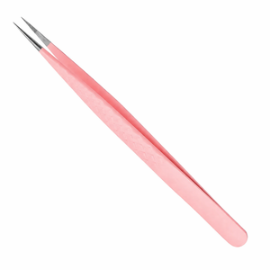 Pince à épiler pour extensions de cils, pointe droite, précision, en acier inoxydable, pointe en fibre, antidérapante, outil d'isolation, 120 mm - Product Image 6