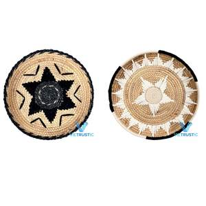 Plaque murale tissée en jacinthe d'eau et coton style Art déco Vietrustic pour la décoration de la maison et du bureau, cadeau d'anniversaire - Product Image 2