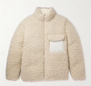 OEM Custom Logo Winter Reversible Sherpa <b>Fleece</b> Down Puffer <b>Jacket</b> for Men - Product Image 1