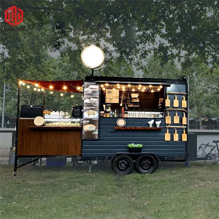 새로운 디자인 다기능 모바일 바 패스트 푸드 카트 과일 키오스크 커피 트럭 아이스크림 트럭 확장 양보 트레일러