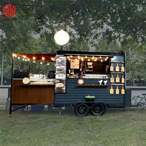 Barra móvil multifunción de comida rápida, quiosco de fruta, camión de café, helado, remolque de licencia extendida, nuevo diseño