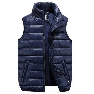 Chaqueta acolchada de invierno acolchada con estilo para hombre, sin mangas, a la moda, impermeable, decoración de piel de cuero, cremallera de talla grande - Product Image 1