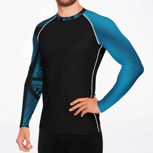 100% alta calidad compresión hombres Rash Guard/Material transpirable hecho sublimación diseño impreso hombres Rash Guard - Product Image 5