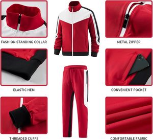 Ropa deportiva informal transpirable con capucha de alta calidad para hombre, chándal acogedor de invierno de dos piezas con logotipo personalizado y patrón sólido de talla grande - Product Image 3
