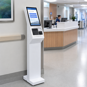 Kiosco de Autoservicio con Pantalla Táctil LCD de 15.6 y 21.5 Pulgadas, de Pie, para Registro en Hospitales y Gestión de Colas - Product Image 1
