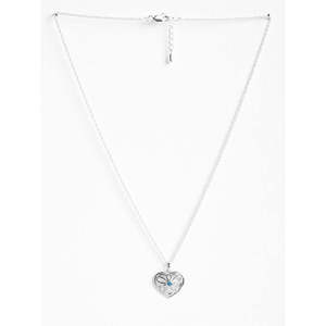 Collier CLARA en argent sterling 925 avec pendentif cœur en topaze bleue, diamant et perle, serti de clos en or rose, plaqué rhodium, style tendance - Product Image 3