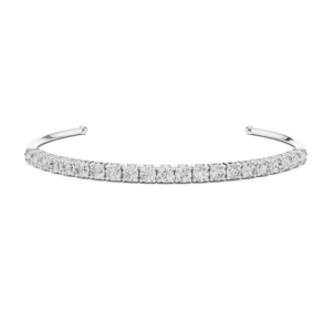 Elegante Brazalete de Plata de Ley 925 con Moissanita de Corte Redondo, Joyería Fina Minimalista - Product Image 6