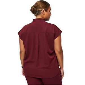 ชุดยูนิฟอร์มพยาบาลผ้าถักผสมสแปนเด็กซ์/โพลีเอสเตอร์สำหรับผู้หญิง ขายส่ง ป้องกันรอยยับ ยืดหยุ่น ตรวจจับเข็มได้ เหมาะสำหรับงานโรงพยาบาล - Product Image 5