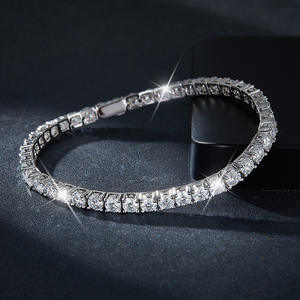 Pulsera de tenis de diamante cultivado en laboratorio de Plata de Ley 925 de diseño personalizado nueva colección para mujer - Product Image 4