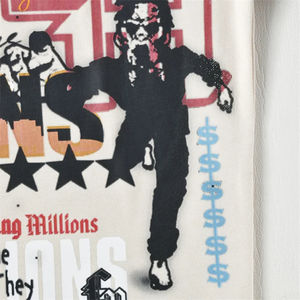 เสื้อฮู้ดดี้ครอปพิมพ์ลายกราฟิกด้วยเทคนิค DTG ผ้าคอตตอน 100% หนัก 450 GSM ไม่มีเชือก ทรงโอเวอร์ไซส์ สำหรับผู้ชาย พร้อมโลโก้สั่งทำ - Product Image 5