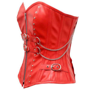 Corset en simili cuir pour femme, bralette gothique, logo OEM, bustier en simili cuir suédé, haut court - Product Image 2