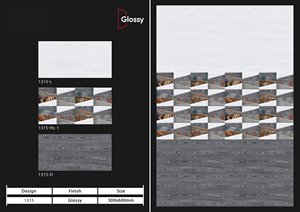 Carreau de porcelaine super brillant 300x600 Carreaux de mur de cuisine Surface polie Carreaux de mur en céramique décoratifs pour la maison - Product Image 3