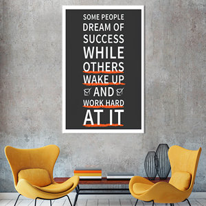 Toile avec citations inspirantes sur le succès : Œuvre d'art imprimée pour la motivation, prête à accrocher - Product Image 1