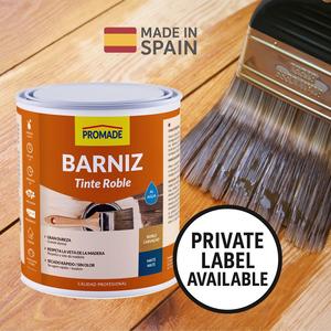 Customizable Interior Wood <b>Varnish</b> Water-Based, Matt Finish, Oak Color, Low VOC, Solvent-Free, 750 ml. - Product Image 1