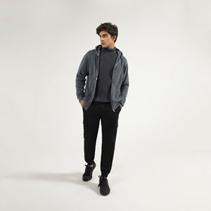 เสื้อฮู้ดผู้ชายแบบลำลองมีซิปมีฮู้ดขนแกะ80/20มีหลายขนาด - Product Image 1