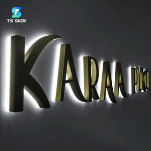 Enseigne en métal rétroéclairée personnalisée, enseigne lumineuse LED pour entreprise en extérieur, lettres en relief éclairées par halo, logo de réception éclairé, enseigne murale illuminée - Product Image 3