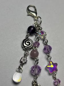 พวงกุญแจลูกปัดสีม่วงสำหรับเด็กผู้หญิง - Product Image 1