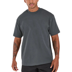 Vente en gros T-shirt blanc pour hommes Impression personnalisée 230 Gsm T-shirt surdimensionné uni Baggy lâche Street Style coton T-shirts pour hommes - Product Image 3