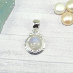 Collar de joyería fina con colgante de piedra lunar Simple de Plata de Ley 925 de la mejor calidad para niñas estampadas 925 - Product Image 4