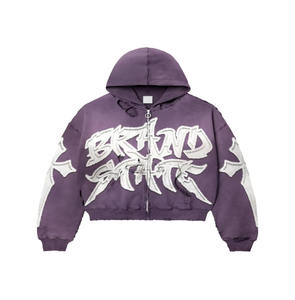 Dernière conception de sweat à capuche homme épais et lourd en éponge française avec logo personnalisé épaule tombante - Product Image 6