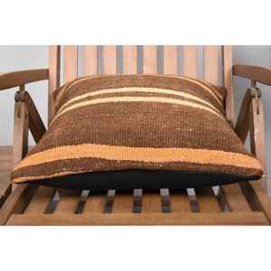 Almohada Kilim de lana marrón de 18x18 pulgadas, cojín estampado esponjoso de lujo, pluma tejida con estampado cuadrado Vintage para ropa de cama, Navidad - Product Image 5