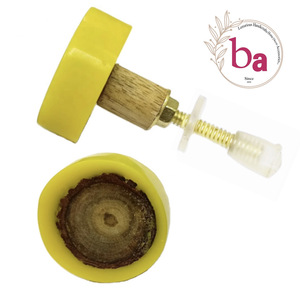 Modern Yellow Resin Metal Wooden Drawer <b>Door</b> Cabinet Knobs Pull Handle <b>for</b> Kitchen Bedroom Living Room Villa School Apartment - Product Image 1