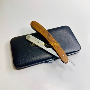 Rasoir professionnel jetable de haute qualité pour barbier, à lame droite en acier inoxydable, manche en bois durable, pour le visage - Product Image 5