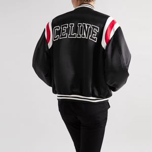 Chaquetas de béisbol de satén con bordado personalizado para hombre, nueva chaqueta universitaria de satén a la moda de invierno para hombre, chaquetas de béisbol Letterman - Product Image 4