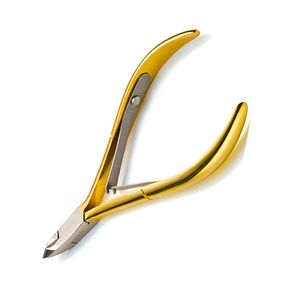 Pinza para cutículas de uñas de belleza con cuchillas afiladas de punta fina, doble resorte, media vuelta dorada, pinzas para quitar la piel muerta, 4,5 pulgadas - Product Image 4